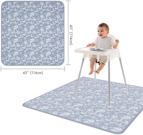 BapronBaby Savanna Blue Waterproof Splash Mat Catch All Floor Cover - Image 2