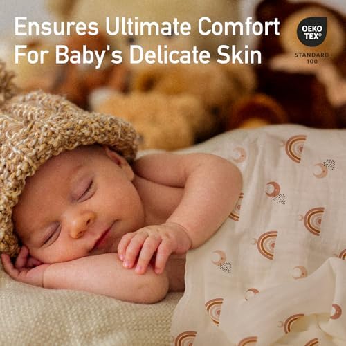 GLLQUEN BABY Muslin Swaddle Blankets 4Pk Receiving Blanket Large 35" x 40" - Image 2