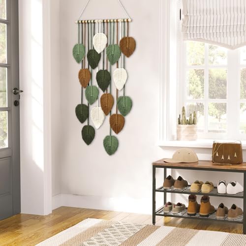 Vertical Macrame Wall Hanging Boho Home Decor Long Narrow Chic Wall Art - Image 3
