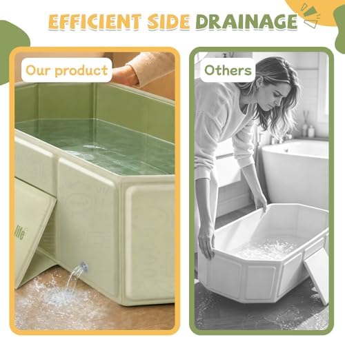 Orzbow Toddler Bathtub with Side Drain Plug, Portable - Image 4