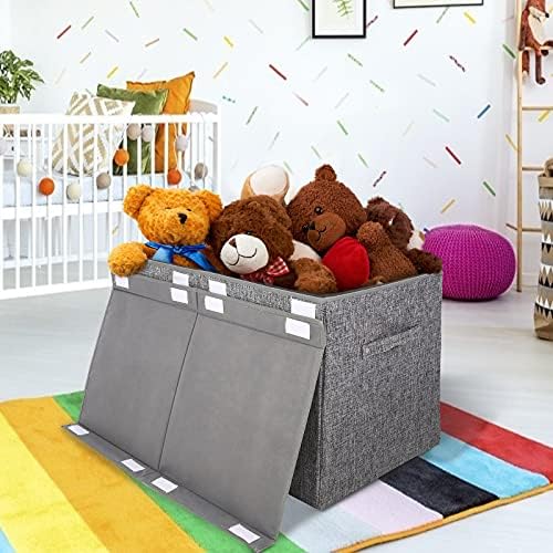 Large Toy Box Storage with Lid, Collapsible Sturdy Toy Chest Storage Bin - Image 2