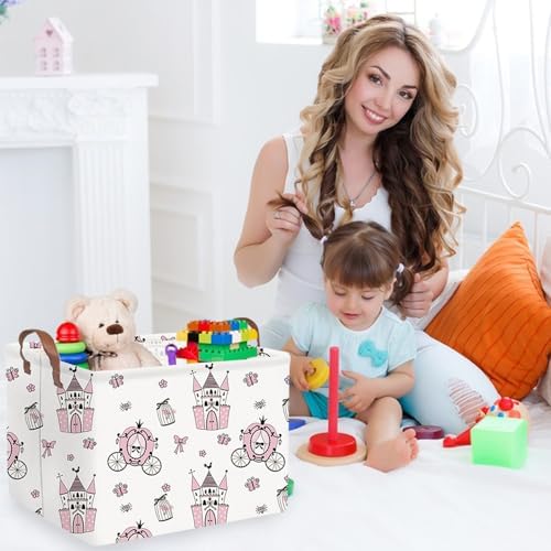 Rectangular castle Storage Basket, Kids Dirty Clothes Hamper, Waterproof canvas - Image 2