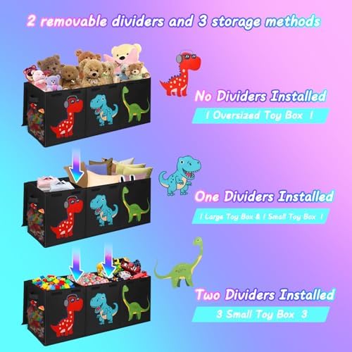 Extra Large Toy Box Chest, Collapsible Storage Bins - Image 6