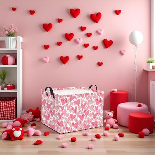 Rectangular Valentines Basket for Women Girls Storage Bin Organizer Box Shelf - Image 3
