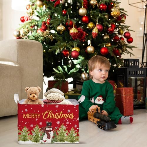 Christmas Snowman Storage Basket, Snowman Storage Box - Image 5