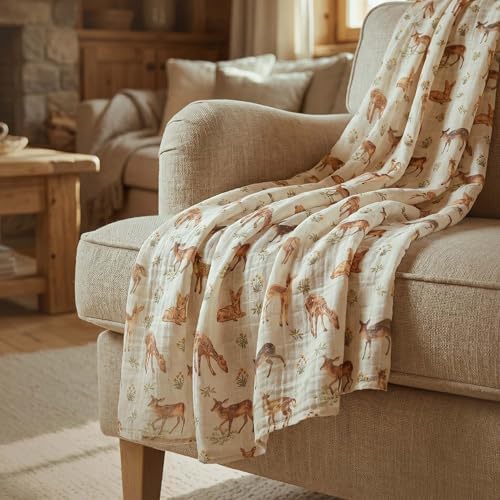 GLLQUEN BABY Muslin Swaddle Blankets 4Pk Receiving Blanket Large 35" x 40" - Image 4
