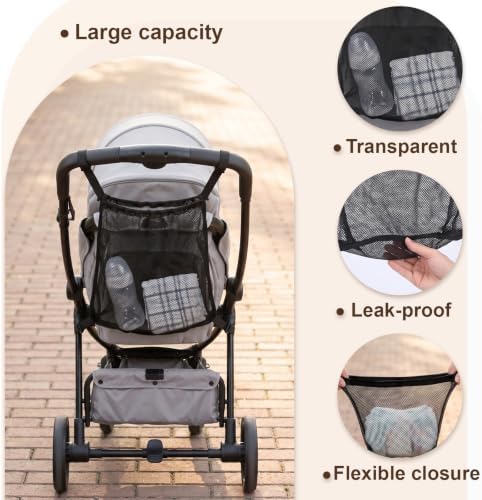 Universal Stroller Organizer Bag Polyester Mesh Stroller Storage Net Bag - Image 4