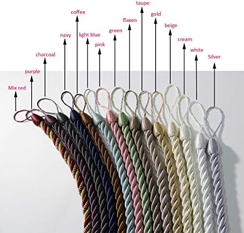 BEL AVENIR 2 Pack Curtain Tiebacks Ropes Tie-Backs, Handmade Holdbacks - Image 7