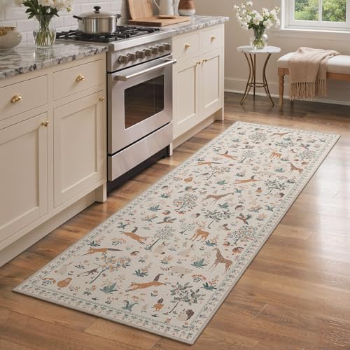 BESBLEE 2'6X6 Washable Kitchen Runner Rug, Animal Non Slip by BESBLEE