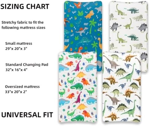 4 Pack Baby Boy Changing Pad Covers Sheets Set Soft Fitted Baby Boy Mattress - Image 7