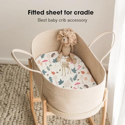 Little Grape Land Bassinet Sheets 3 Pack, Ultra Soft Baby Bassinet Fitted Sheets - Image 4