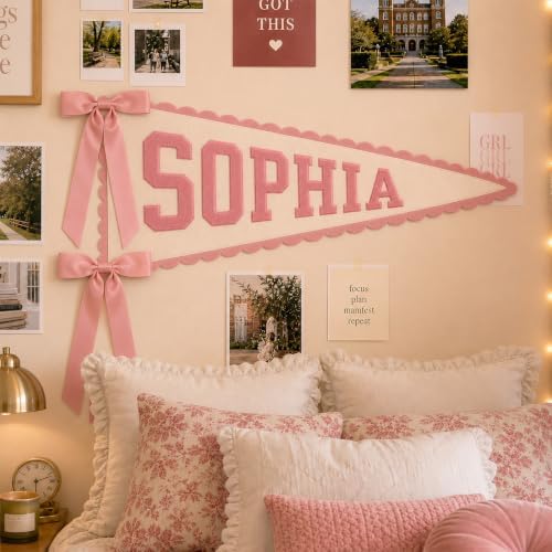 Personalized Embroidered Name Pennant Flag by DUNACO