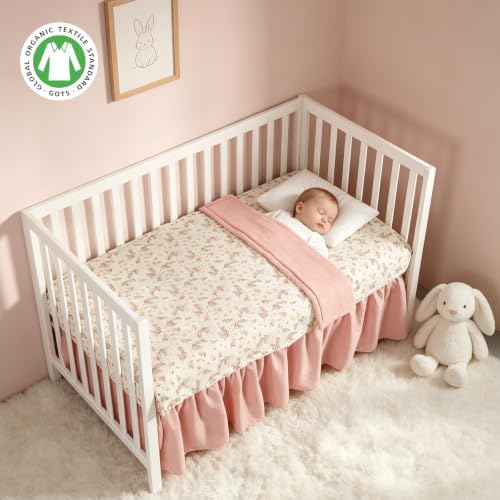 Organic Cotton Muslin Baby Crib Bedding Set 3 Piece Soft - Image 3