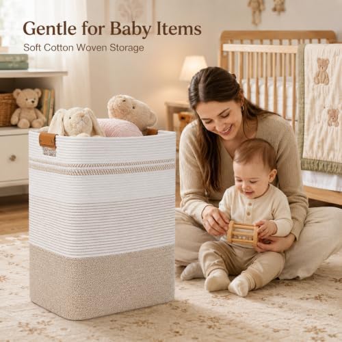 Laundry Hamper, Cotton Rope Laundry Basket - Image 2