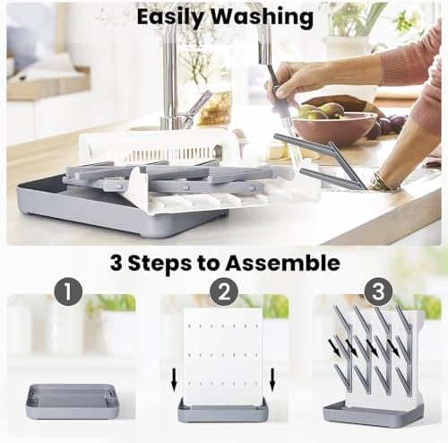 Baby Bottle Drying Rack: Vertical Space Saving Large Bottles Holder - Image 5
