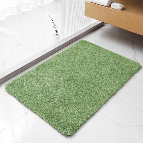 Polyester Bathroom Rug 24"x36" Hunter Green, Non-Slip Soft Bath Mat by Kildoss