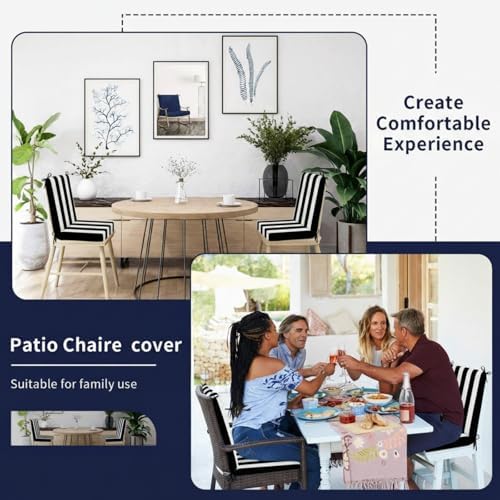 Tudomro 4 Pcs Outdoor High Back Chair Cushion Covers Waterproof Patio - Image 6