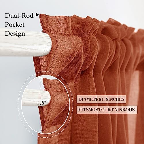 MIULEE Terracotta Fall Window Valance 1 Panel 60W x 18L - Image 2