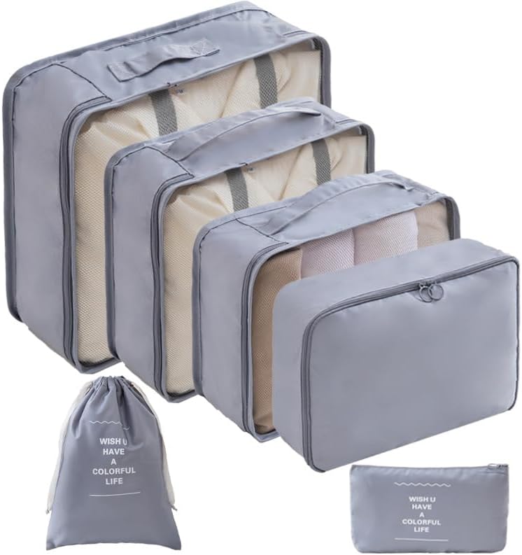 LANSKLBD 6/8 Set Packing Cubes for Suitcases Travel Luggage Packing Organizers by LANSKLBD