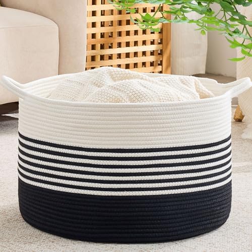 KAKAMAY Large Blanket Basket by KAKAMAY