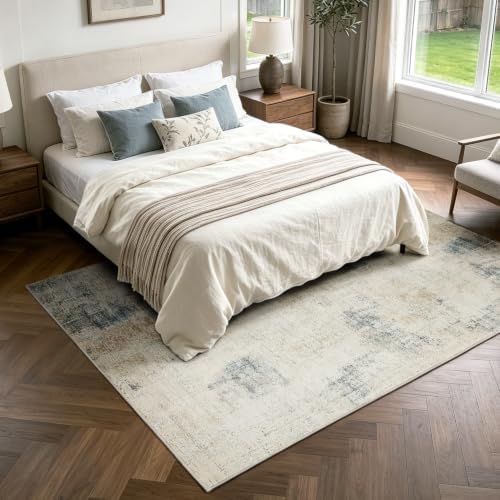 8x10 Washable Rugs, Ultra Soft Faux Wool Retro Carpets, Non Slip Backing - Image 6