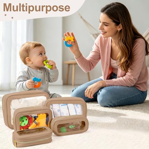 YOPCDJ 5PCS Diaper Bag Organizer Pouch, Cosmetic Bag Set, TSA Approved Toiletry - Image 2
