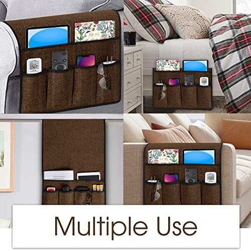 Joywell Remote Control Holder Armchair Caddy Armrest Organizer Brown - Image 5