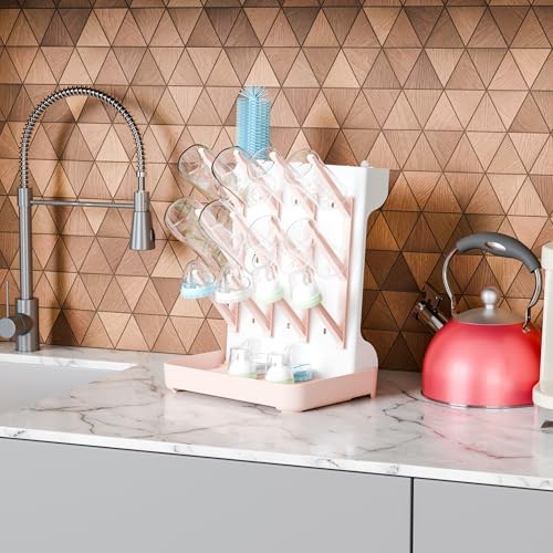 SuoXing Baby Bottle Drying Rack Space Saving, BPA Free Countertop Vertical - Image 2