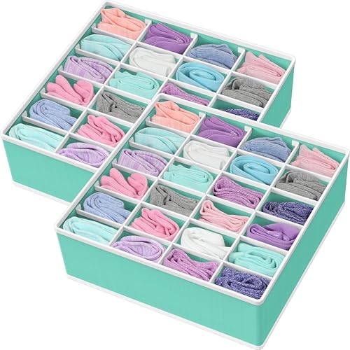 Simple Houseware 2 Pack Closet Sock Organizer, 24 Cell by SimpleHouseware