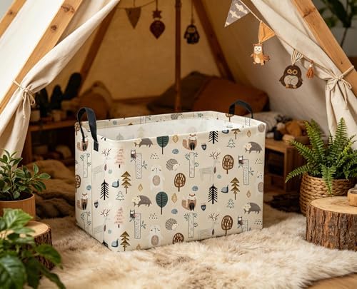 Sanjiaofeng Rectangular Cute Animals Storage Baskets, Foldable Kids Toy Clothes - Image 4