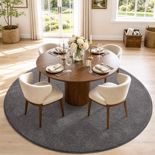 Keeko Round Area Rug 6ft for Living Room Bedroom, Soft Washable Circle Rug - Image 4
