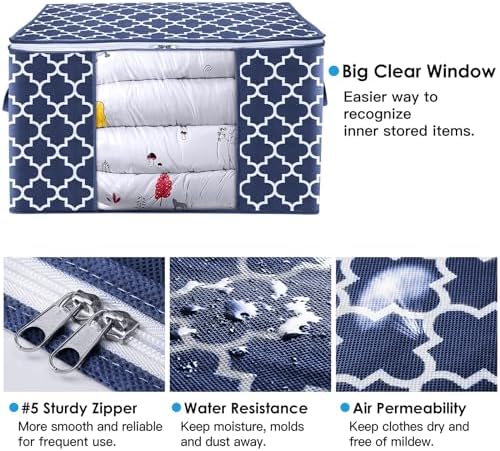 Storage Bags 100L 2Pack Clothes Organization and Storage Containers - Image 3
