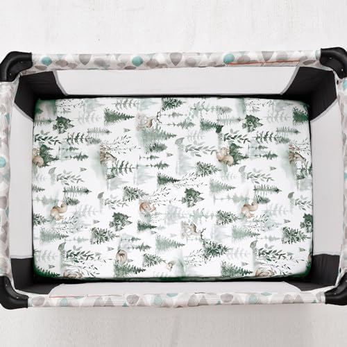 PHF 3 Pack Soft Mini Crib Sheets, Woodland Silky Pack N Play Sheets - Image 3