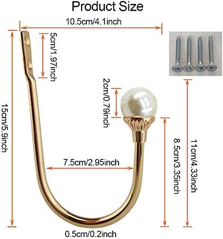 COCIVIVRE 2 Pack Curtain Holdbacks Wall Mounted Curtain Tiebacks Hooks Plastic - Image 2
