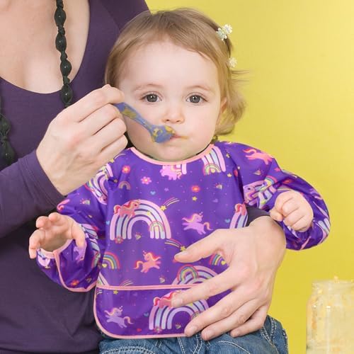 Accmor 3 Pack Long Sleeve Bibs, Baby Smock Waterproof Sleeved Bib Smock - Image 6