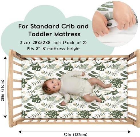 Yoofoss 2-Pack Baby Crib Sheets - Image 2