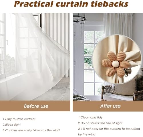 SRG Curtain Tiebacks for Curtains 2 Pack, Decorative Curtain Holdbacks for - Image 3
