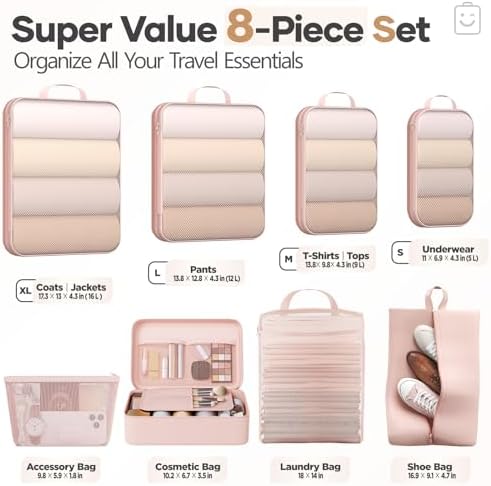 Veken 8 Set Compression Packing Cubes - Image 2