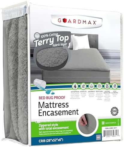 Guardmax Crib Mattress Encasement Zippered, 100% Waterproof Mattress Protector by Guardmax