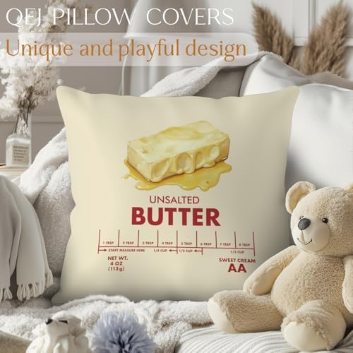 Funny Unsalted Butter Pillow Cover 18x18 Double-Sided, Butter Lover Gifts - Image 4