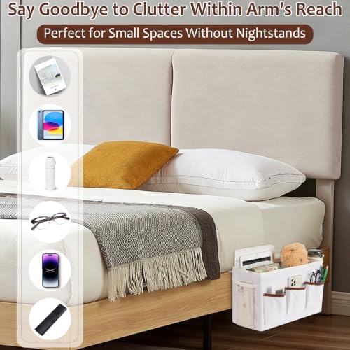 Bedside Caddy, Bedside Storage Bag Hanging Organizer - Image 6