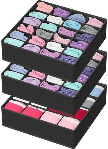 Simple Houseware Sock Drawer Organizer, 3 Pack by SimpleHouseware