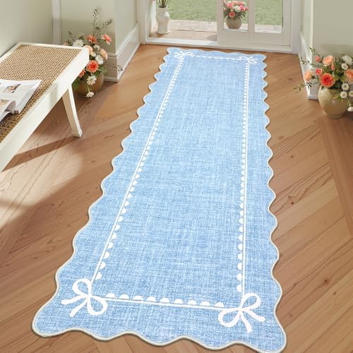 GarveeHome Scalloped Hallway Runner Rug 2.5x8 Non Slip Bedroom Rugs - Image 3