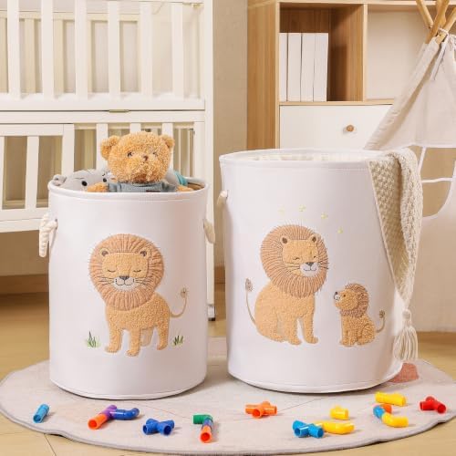Kids Laundry Basket Baby Hamper Stuffed Animal Storage Toy Box - Image 7