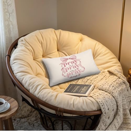 Girly Room Decor 12x20 Pillow Cover, Pray on Over Through It Bible Verse - Image 5