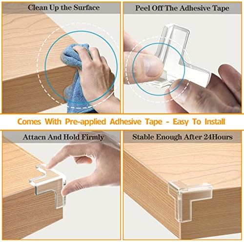 12 Pack Corner Protector, Baby Safety Corner Bumpers Covers, Furniture & Sharp - Image 7