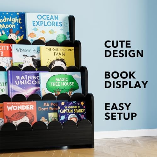 SpaceAid 4-Tier Scalloped Bookshelf, Montessori Bookcase - Image 7