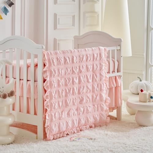 Ruffled Crib Bedding Set Baby Boho Quilted Comforter - Image 6