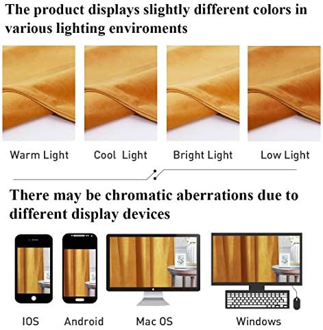 StangH Warm Gold Autumn Tassel Velvet Valance Curtains 52x18 Inch, 2 Panels - Image 6