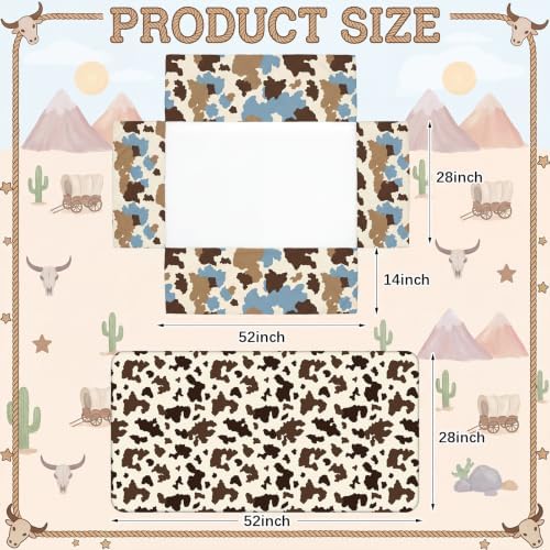 Peryiter 3 Pcs Blue Western Cowboy Crib Sheet Set Baby Crib Bedding Set - Image 2